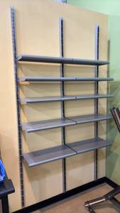 lot 42 image: OPTO Wall Mount Shelving System with Durable Steel Construction
