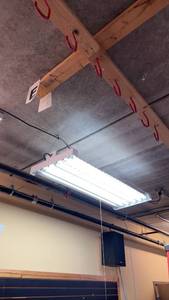 lot 301 image: Industrial Shop Light Fixture with LED Tubes