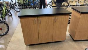 lot 287 image: Freestanding Cabinet with Black Countertop