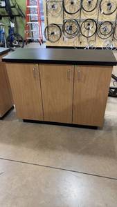 lot 289 image: Freestanding Cabinet with Black Counter Top