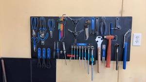 lot 801 image: Comprehensive Bicycle Repair Toolboard with Various Tools