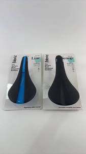 lot 407 image: Set of 2 Fabric Bike Saddles - Line & Scoop Models