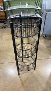lot 78 image: 3-Tier Black Metal Wire Display Rack