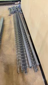 lot 83 image: Lot of OPTO Retail Display Wall Mount Uprights and Parts