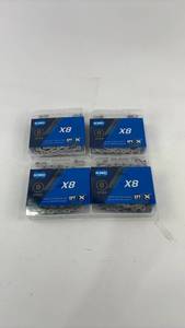lot 475 image: Set of 4 KMC X8 8-Speed Bicycle Chains with Rust Protection