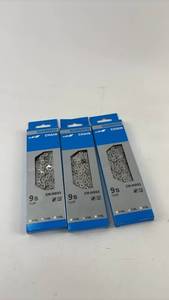 lot 476 image: Set of 3 Shimano 9-Speed Bicycle Chains CN-HG93, 116 Links