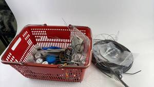 lot 528 image: Assorted Bicycle Cable Housing Ends and Ferrules in Basket
