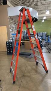 lot 900 image: Used Werner 8-Foot Fiberglass Step Ladder