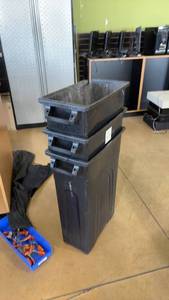 lot 920 image: Set of 3 Commercial Trash Bins with Stackable Design