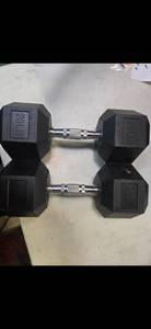 lot 52 image: Lot of 20LB hex dumbbells ( Prince Brand)