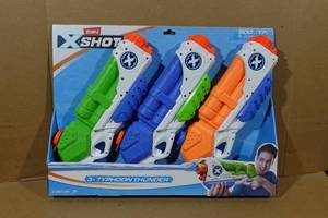 lot 23 image: Zuru X-Shot 3x Typhoon Thunder Water Guns