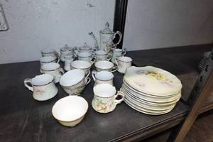 lot 110A image: Vintage Lefton Porcelain Hand Painted Tea Set - Wild Rose