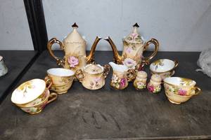 lot 110C image: Vintage Lefton Porcelain Hand Painted Tea Set - Floral