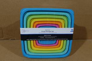 lot 163 image: Rainbow 14 Piece Food Storage Set