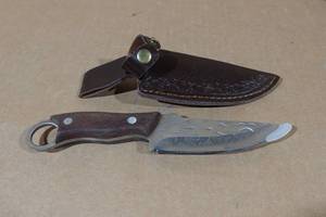 lot 170 image: Viking Knife Works 9 Hammered Carbon Steel Knife