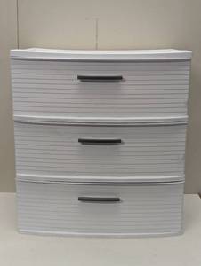 lot 82 image: 3 Drawer Wide Tower White - Brightroom - White