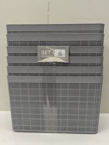 lot 90 image: Set of 6 Lifetime Brands Storage Baskets - Gray