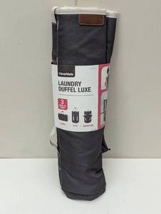 lot 51 image: CleverMade Laundry Duffel Luxe Bag Gray White