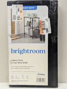 lot 10 image: 3 Tier Wire Shelving - Brightroom - Black