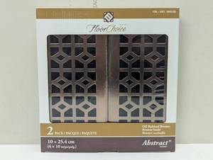 lot 35 image: Floor Choice, 2 Pck, Abstract Registers Vent Covers, Oil Rubbed Bronze 4 x 10
