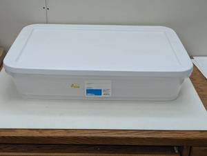 lot 217 image: Set of 2 41qt Clear Under Bed Storage Box White - Room Essentials Portable, Lidded, Stackable