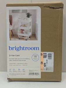 lot 139 image: 3 Tier Metal Utility Cart - Brightroom - White