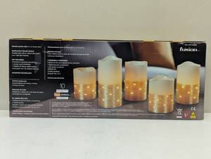 lot 119 image: Fusion Fairy Light Multifunction Remote Control Led Candles 5 Count Gold Glow
