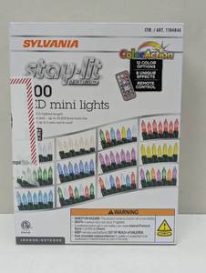 lot 96 image: Sylvania Stay-Lit Color Action 200 LED Mini Lights with Remote Control 66-feet