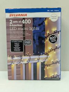 lot 98 image: Sylvania 2 sets of 400 LED 8 function Micro Lights 28.8ft