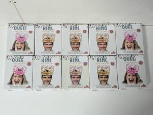 lot 185 image: 10 Piece KingQueen of the Day - 4 Queen & 6 King - Inflatable Crowns
