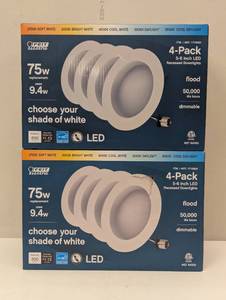 lot 92 image: 8 Pack - Feit Electric 75W Replacement 5-CCT LED Recessed Downlight - 8 Pack