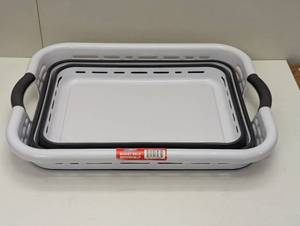 lot 180 image: Pop N Load Collapsible Laundry Basket - WhiteGray