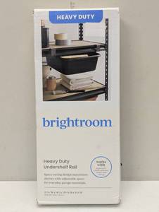 lot 184 image: Undershelf Rail Storage Kit - Brightroom Steel Shelf Dividers, Black Utility Shelf Parts, 8-Piece Set