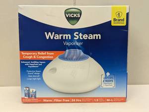 lot 212 image: Vicks Warm Steam Vaporizer Humidifier with Night Light - 1.5gal