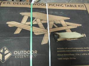 Heavy Duty Homestead 72 in. Outdoor Wood Picnic Table
