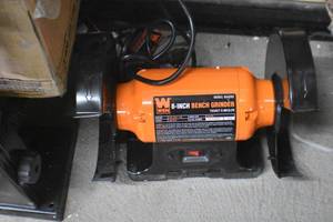 lot 69 image: WEN BG4282 4.8-Amp 8-Inch Single Speed Bench Grinder with LED Work Lights