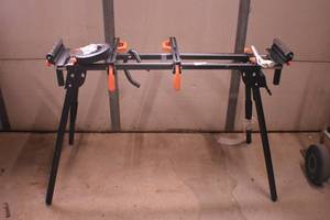 lot 75 image: WEN MSA330 Collapsible Rolling Miter Saw Stand with 3 Onboard Outlets