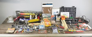 lot 25 image: Lot of Tools - Hardware & More  Battery Charger  C-Clamps  Electrical  Wrenches  Gloves  Rope  Automotive & More