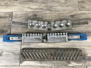 lot 32 image: 3 - Vintage Molds for Making Lead Fishing Sinkers