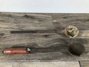 lot 35 image: 2 - Vintage Cast Iron Smelting Ladles
