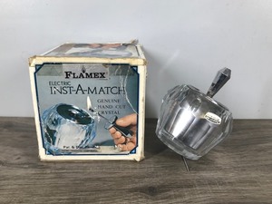 lot 55 image: Vintage Flamex Electric Indy-A-Match Genuine Hand Cut Crystal
