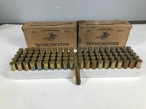 lot 100 image: 101 Rounds of Winchester Cowboy Action Loads 45 Colt 250 Grain Lead Flat Nose