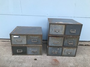 lot 125 image: 5 - 2 Drawer Metal Storage Boxes