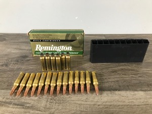 lot 378 image: 14 Rounds of 300 Remington S.A. Ultra Mag 180 Grain Core LOKT Ultra Bonded PSP Ammo  with 6 Spent Rounds