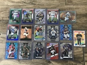 lot 392 image: Lot of 16 Football Cards - Ray Lewis - DK Metcalf - Christian Okoye and More