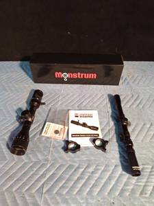 lot 229 image: Monstrum 3-9x32 and Tasco 3-7x 20-gun scopes