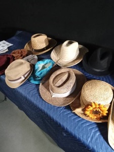 lot 202 image: Tote of cowboy hats and others