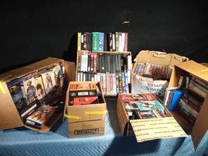 lot 151 image: 6 boxes of VHSs