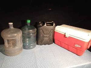 lot 356 image: 3 Large water bottles, igloo Coca-Cola cooler