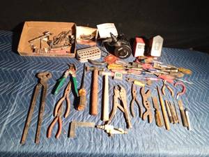 lot 278 image: Tools, universal charger, electric air pump, hammers, pliers, punchers, bits & holder, wrenches and more